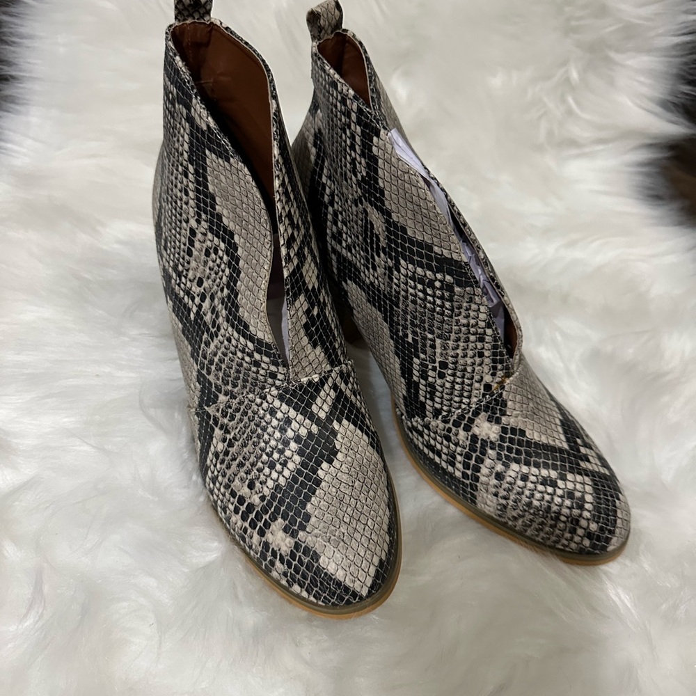 Snake Print Ankle Boots